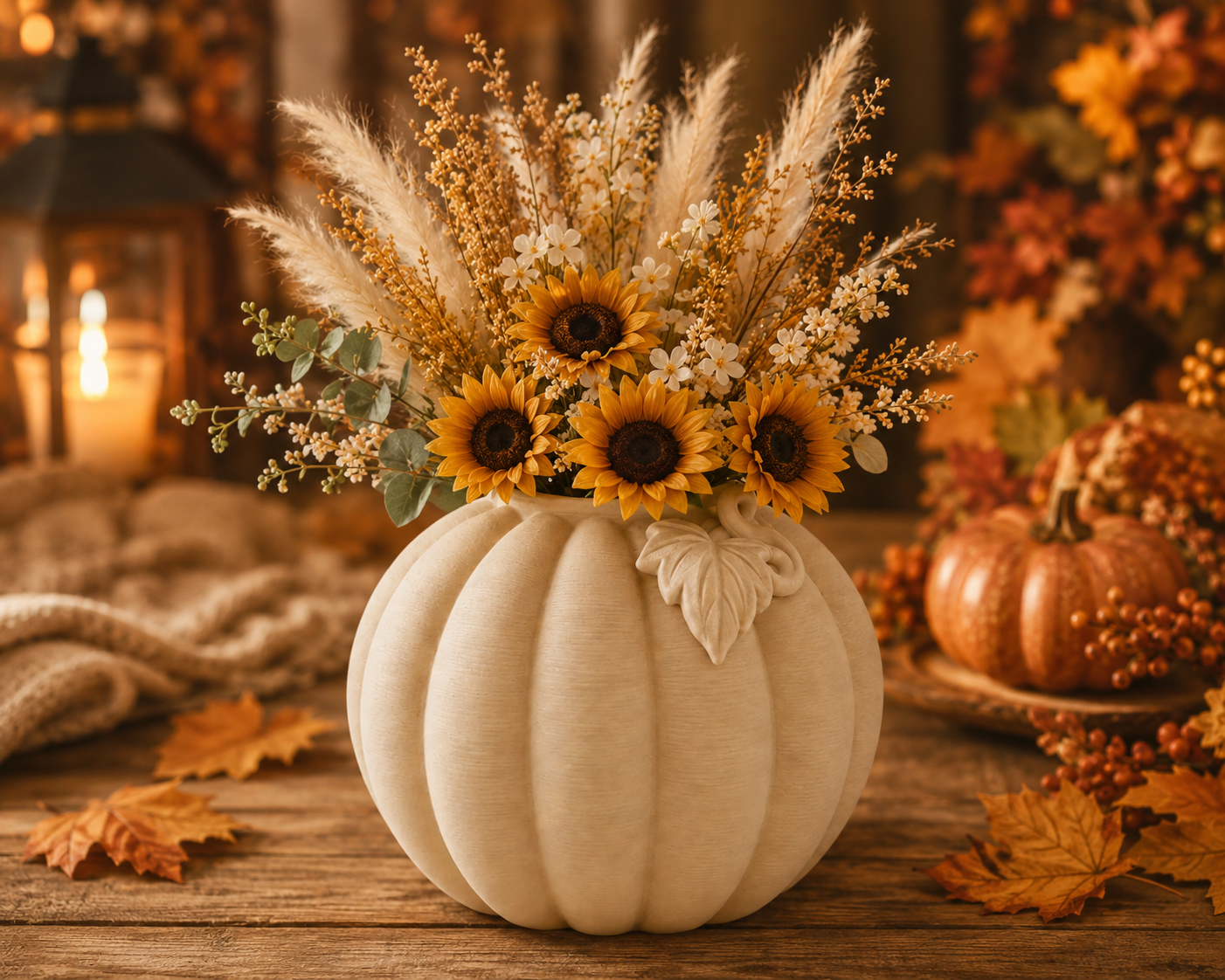 Sunflower Pumpkin Vase