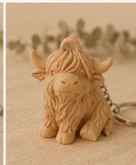 Highland Cow 3D Keychain