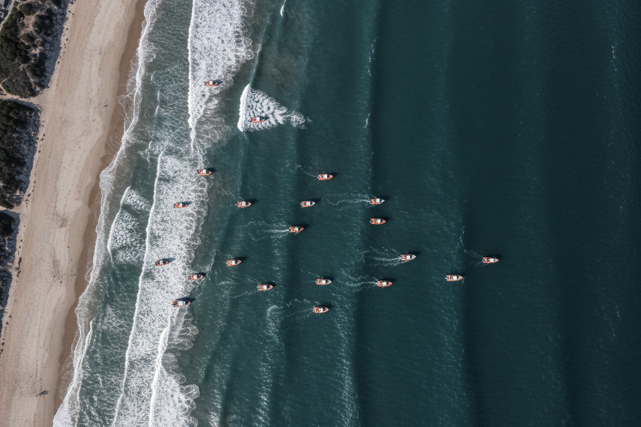 Aerial view for Ocean Rescue operations