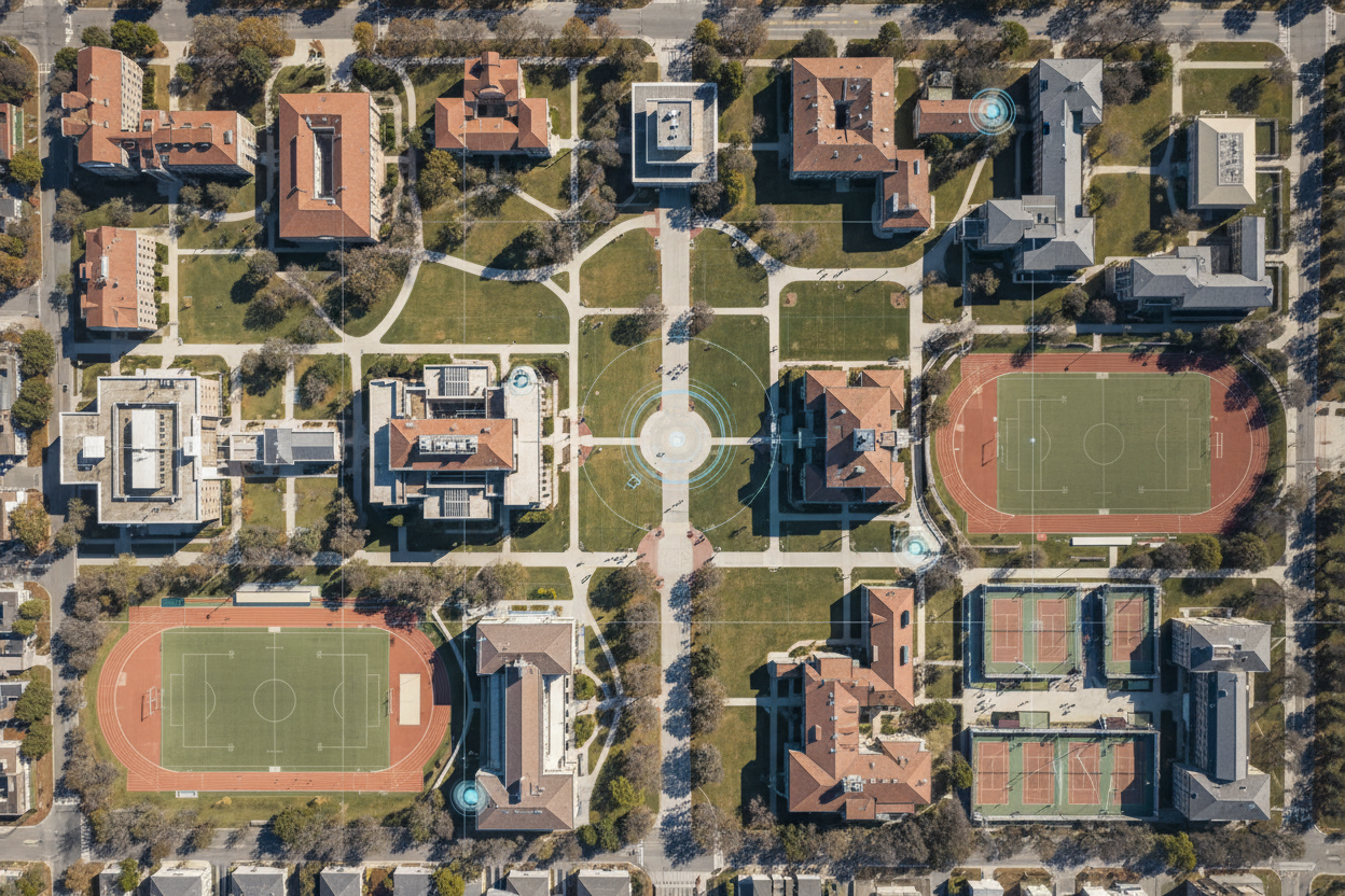 Aerial view for Campus Safety operations