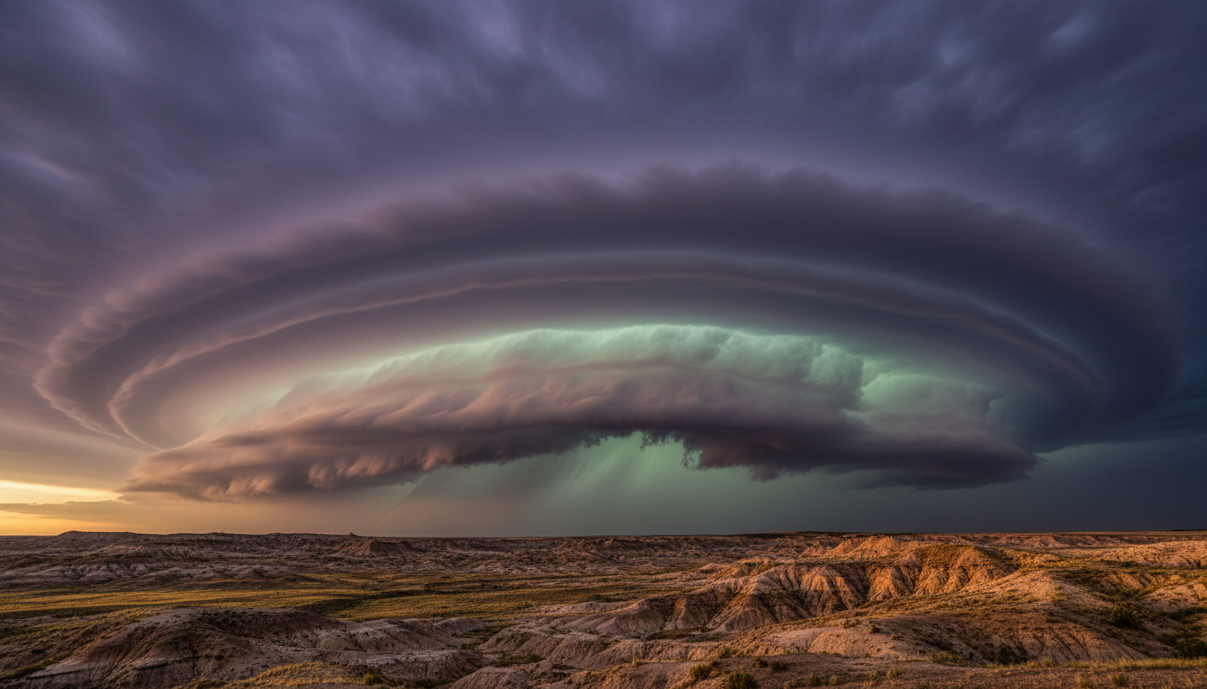 Dramatic storm over Wyoming landscape