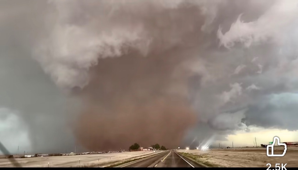 Violent mesocyclone wrapping at highway level