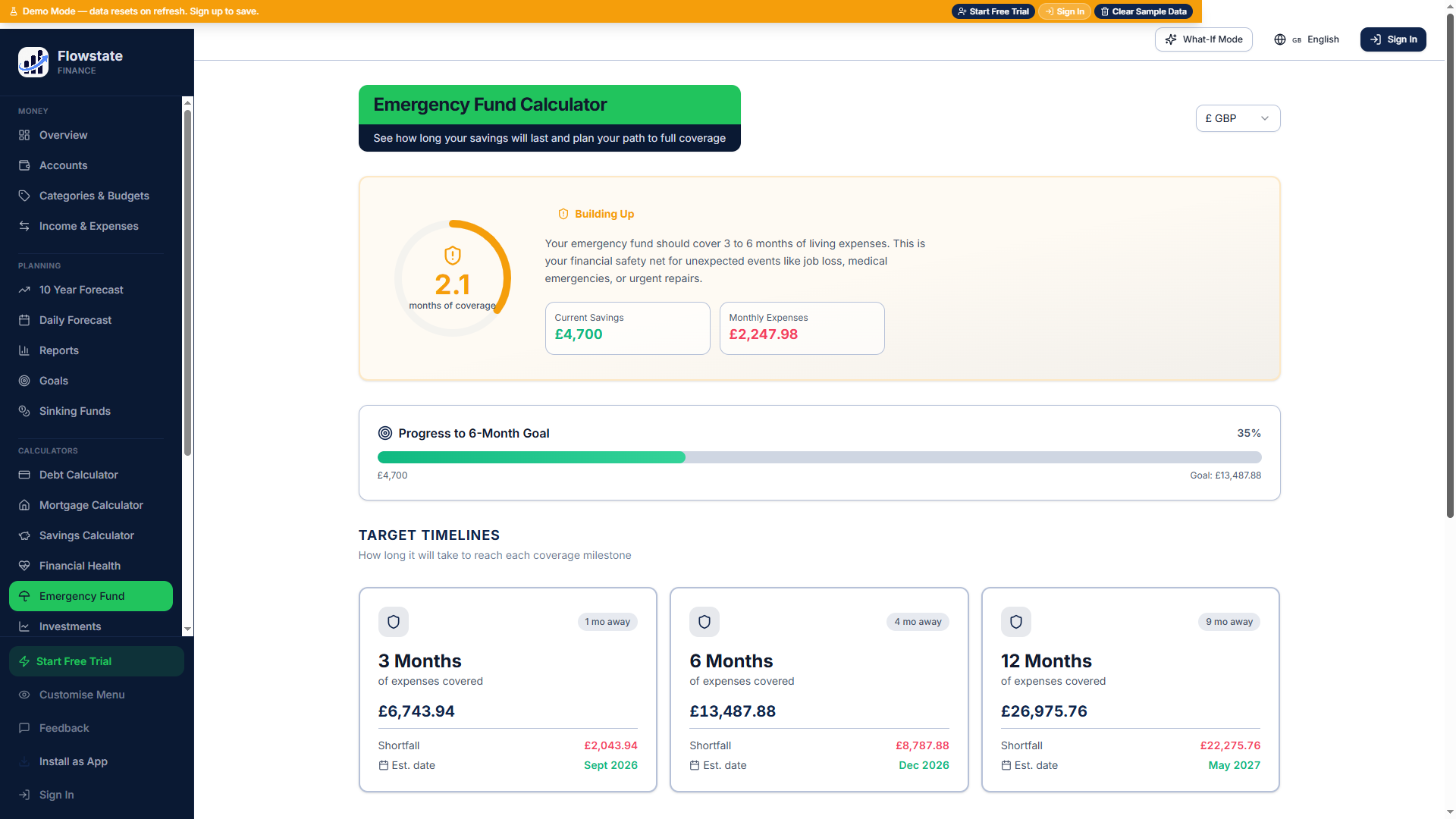 Emergency Fund Calculator