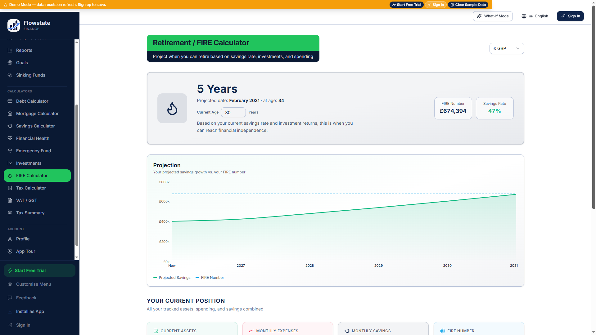 Retirement / FIRE Calculator