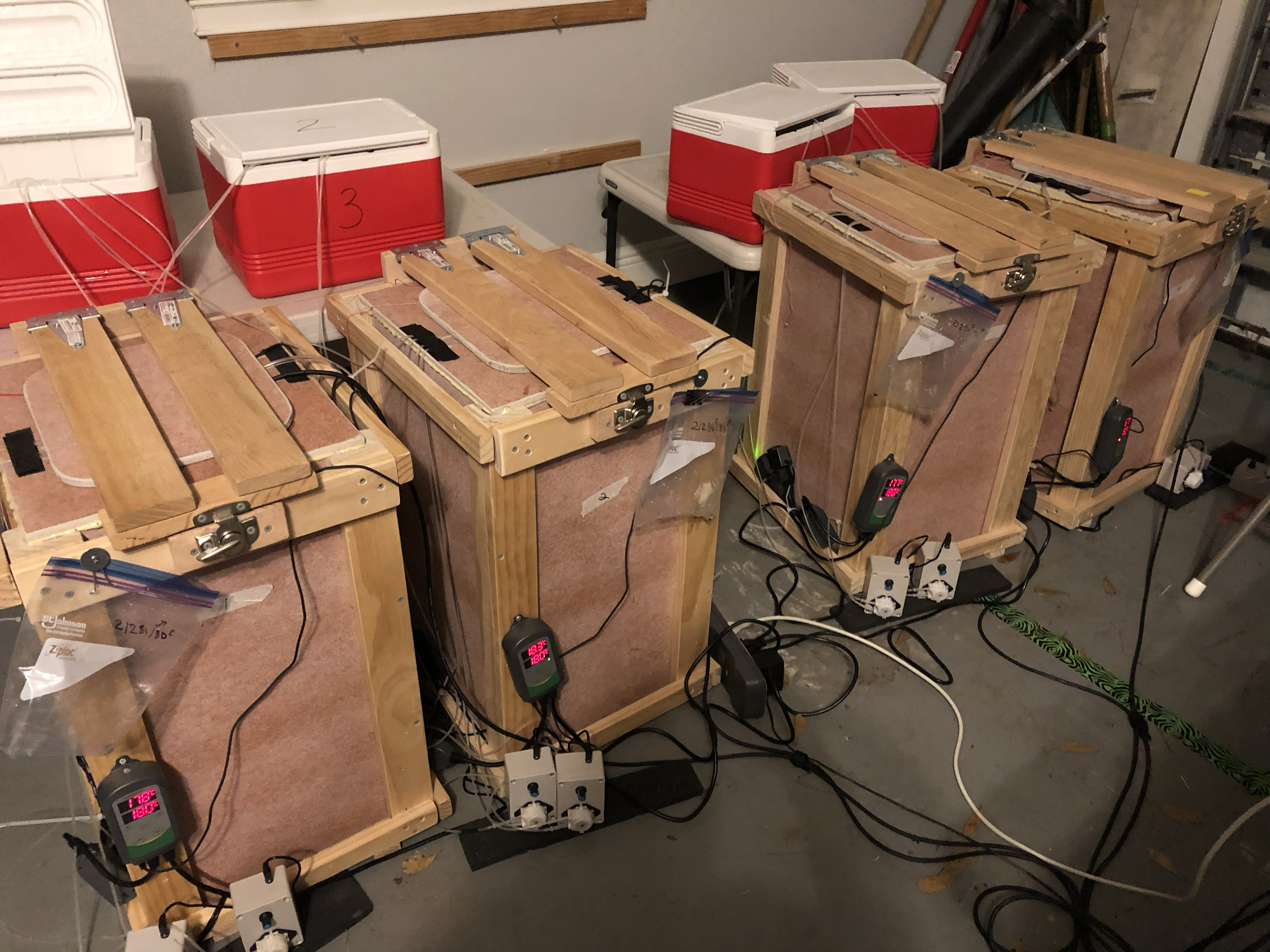Recording boxes with temperature controllers and coolers, 2023