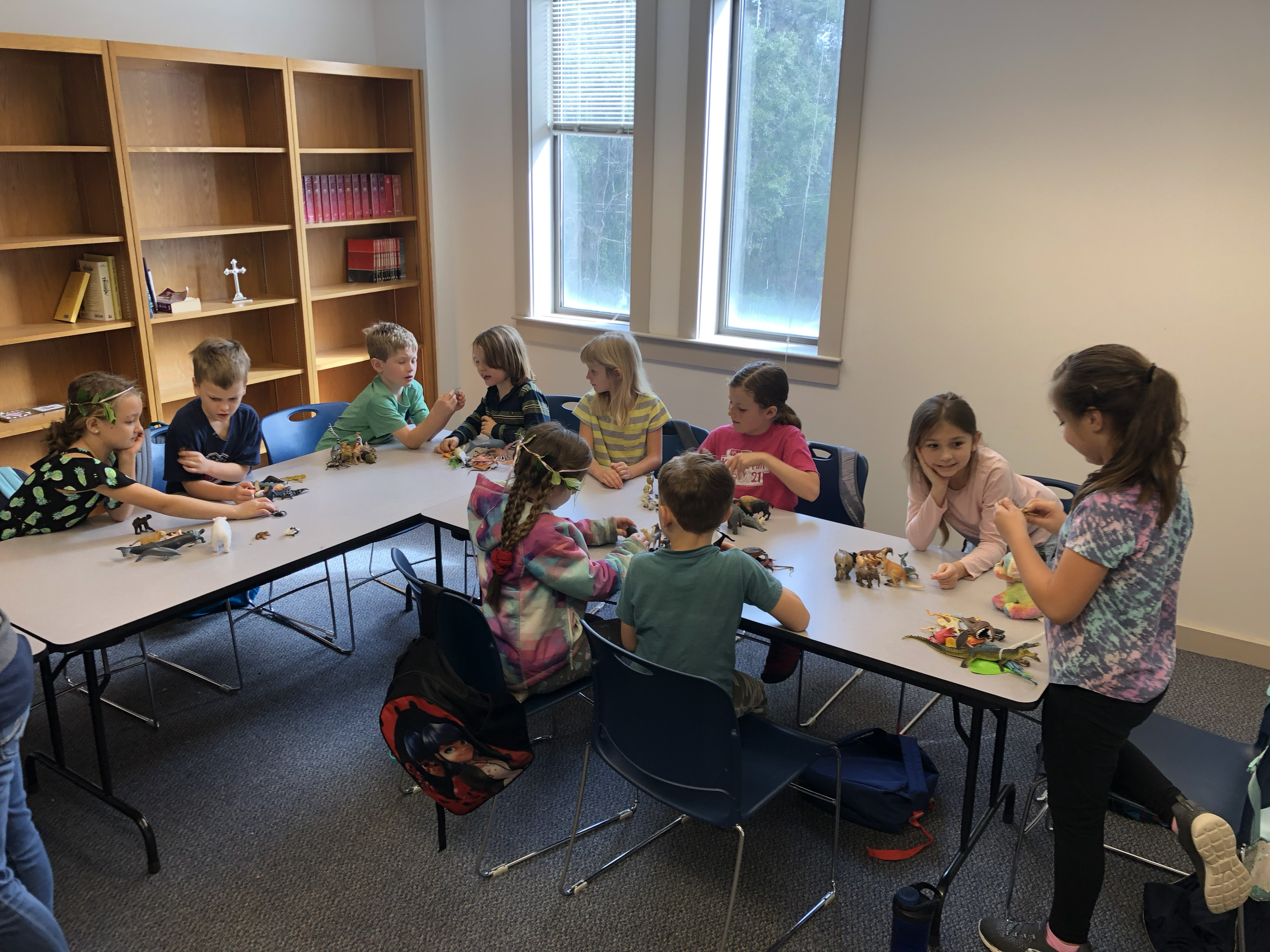 Outreach: Sorting animal figures at the table