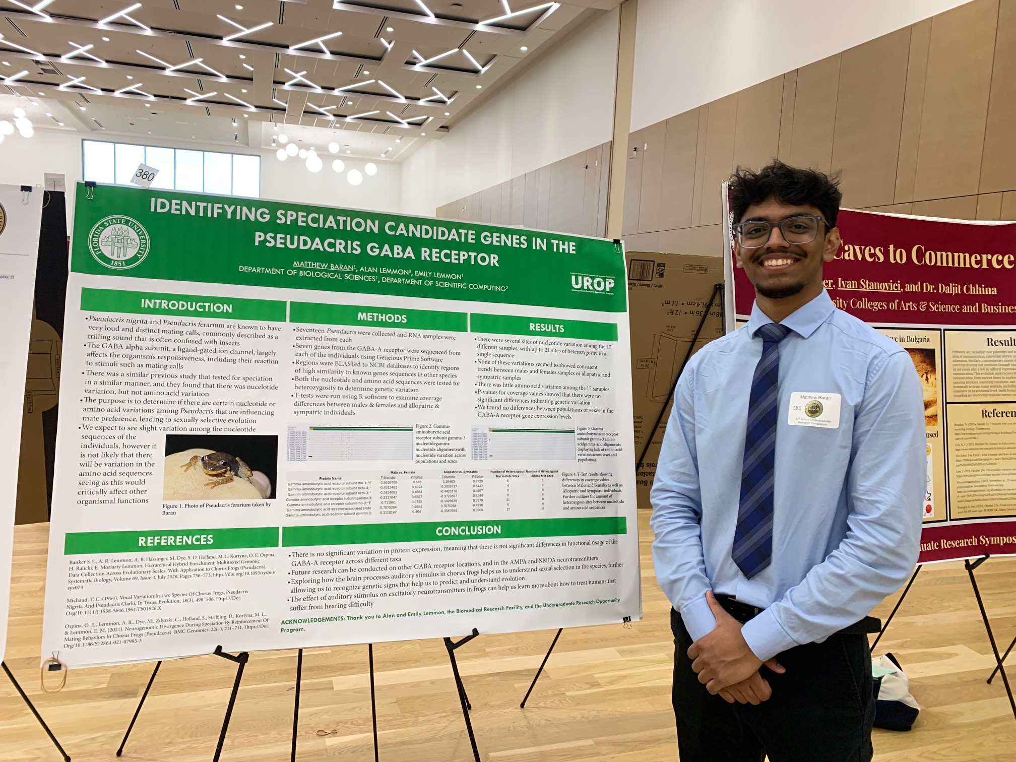 Matthew Baran at the Undergraduate Research Symposium, April 2024