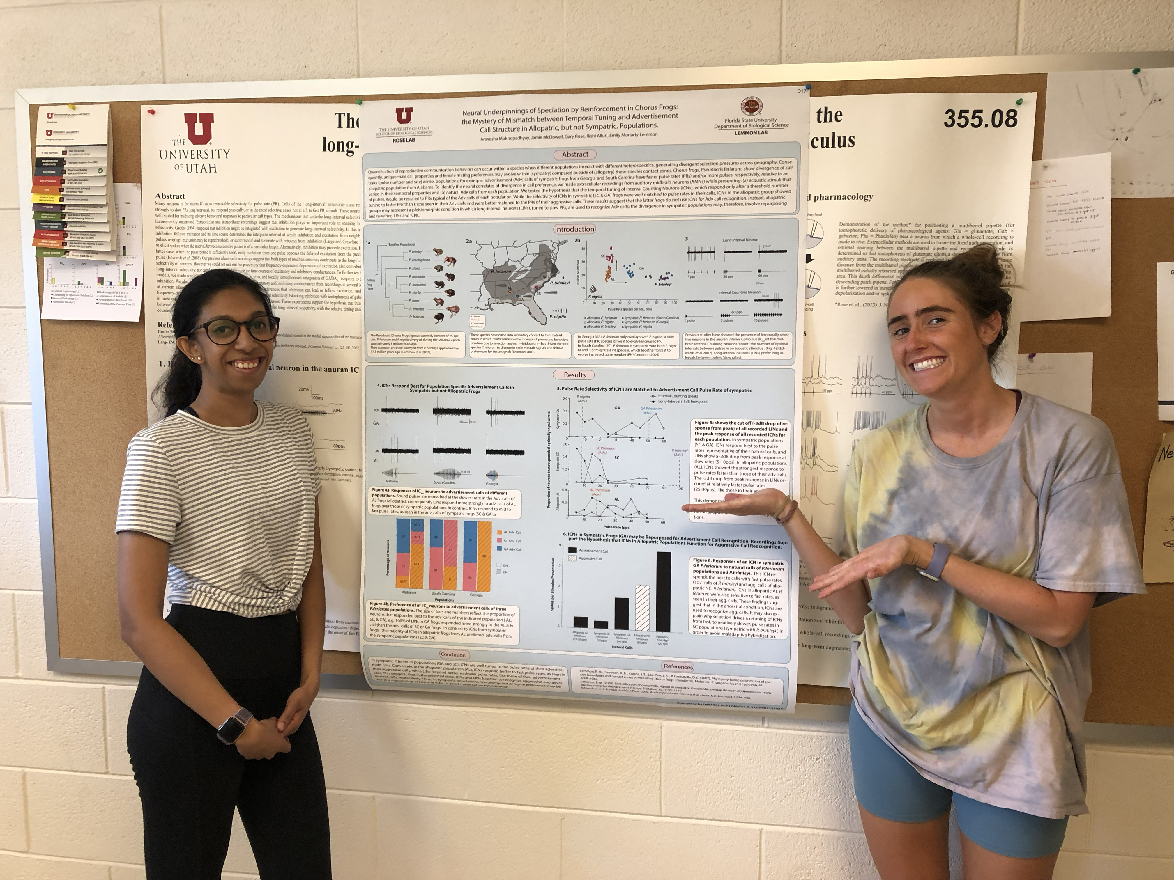 Anwesha Mukhopadhyay and Jaime McDowell with their research poster