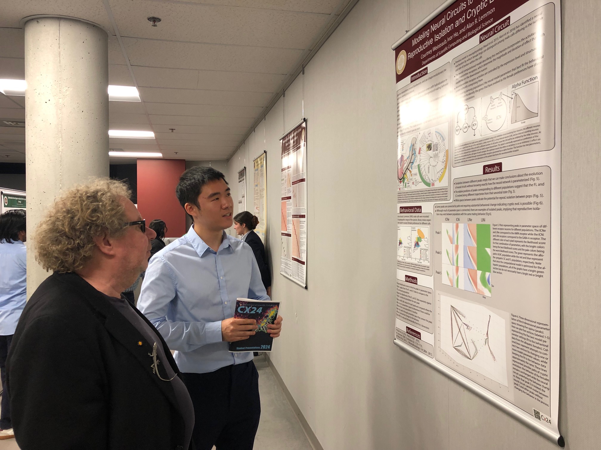 Ivor Ho with Peter Beerli at the Undergraduate Research Symposium, April 2024