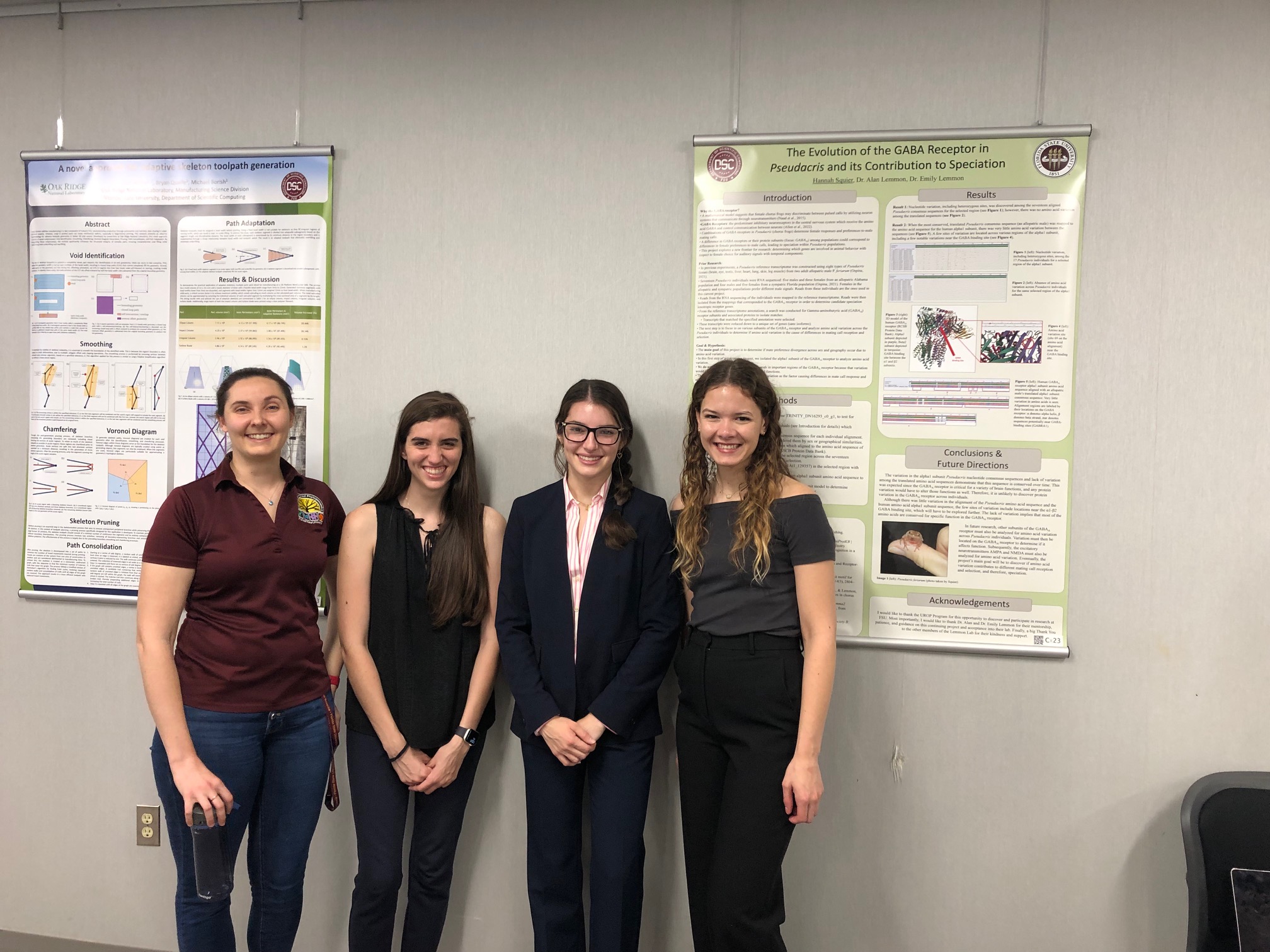 Undergraduate researchers with their posters, 2023
