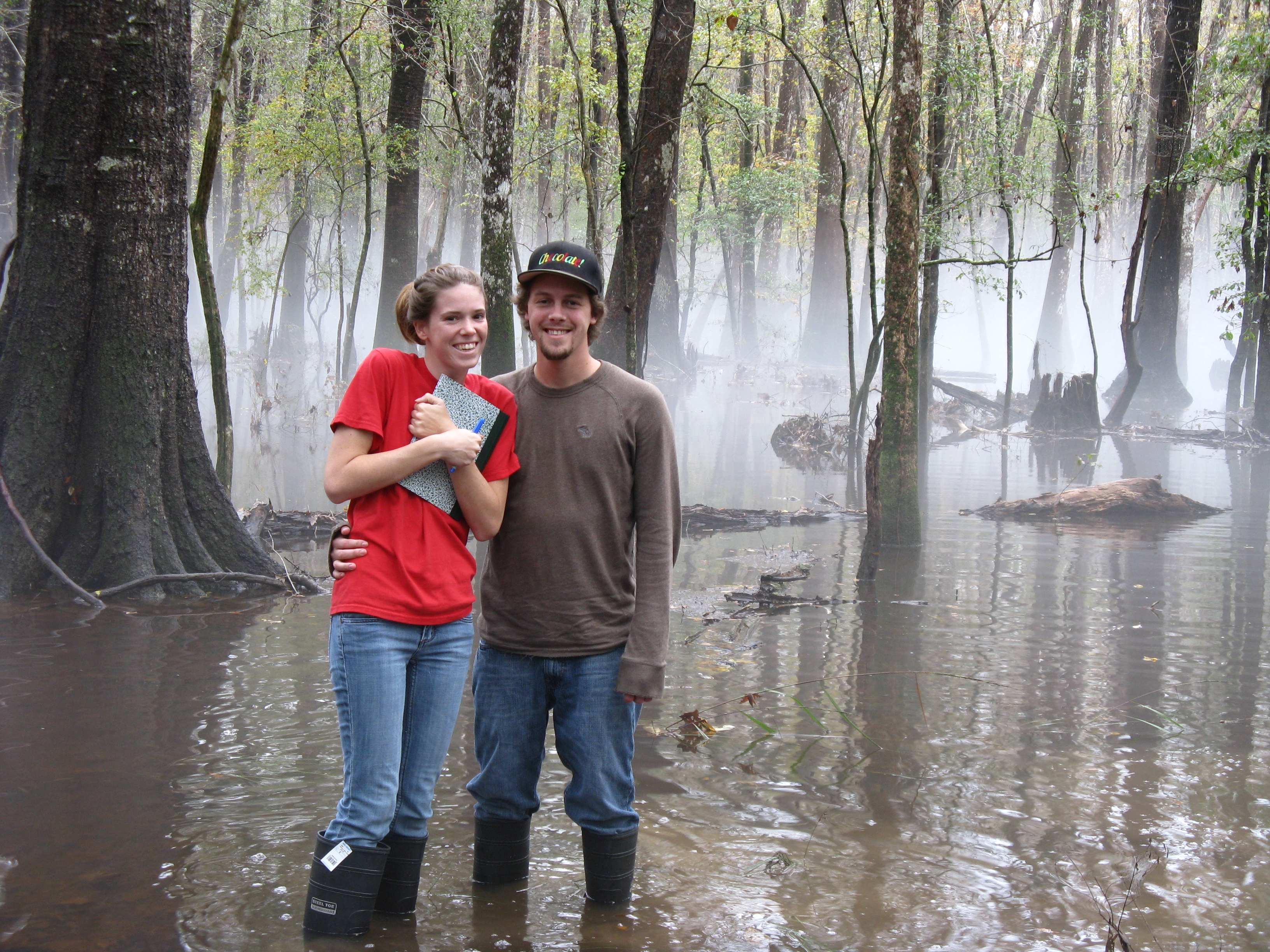 Alysha Salapak, field research in the swamp