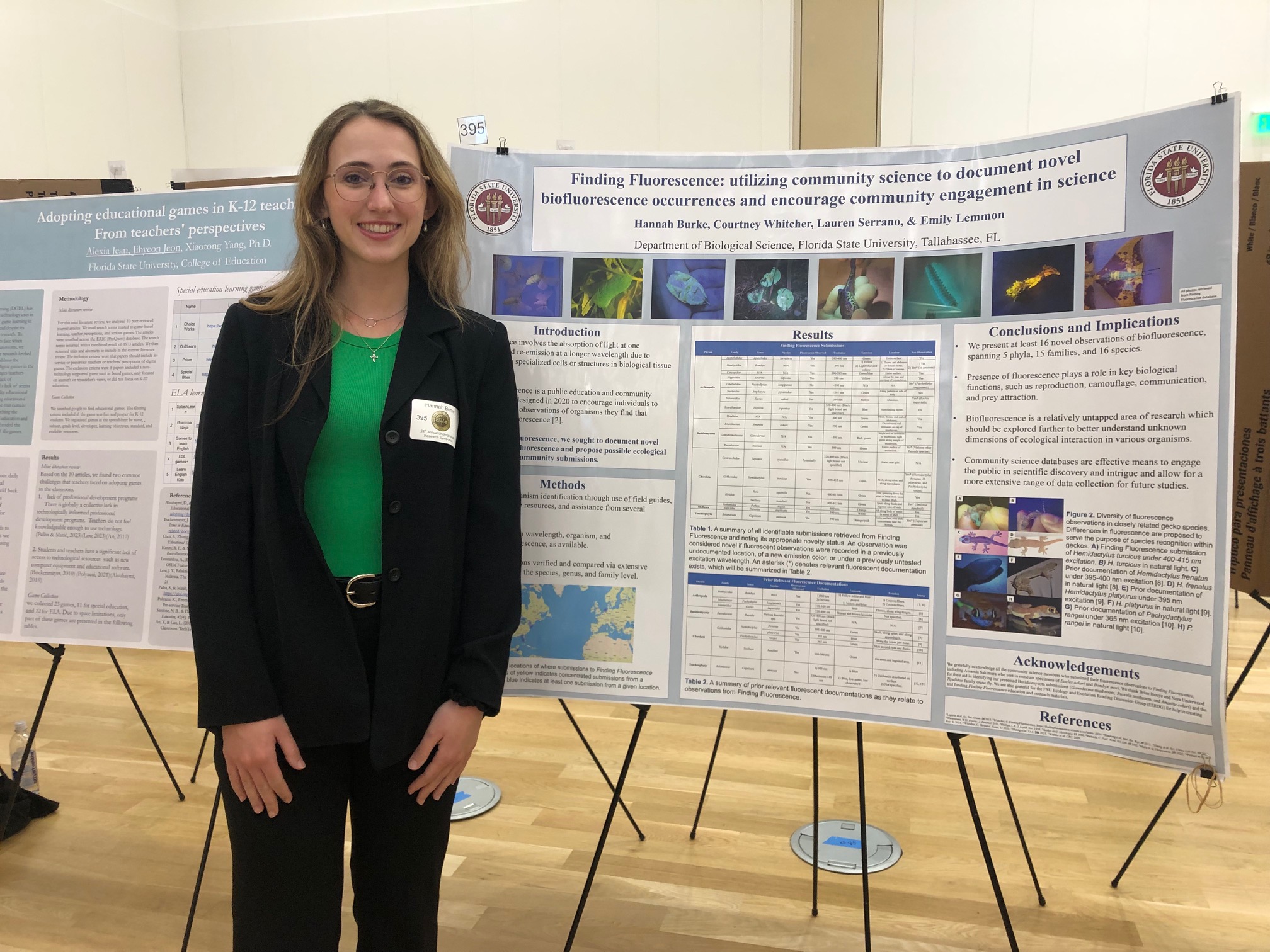 Hannah Burke at the Undergraduate Research Symposium, April 2024