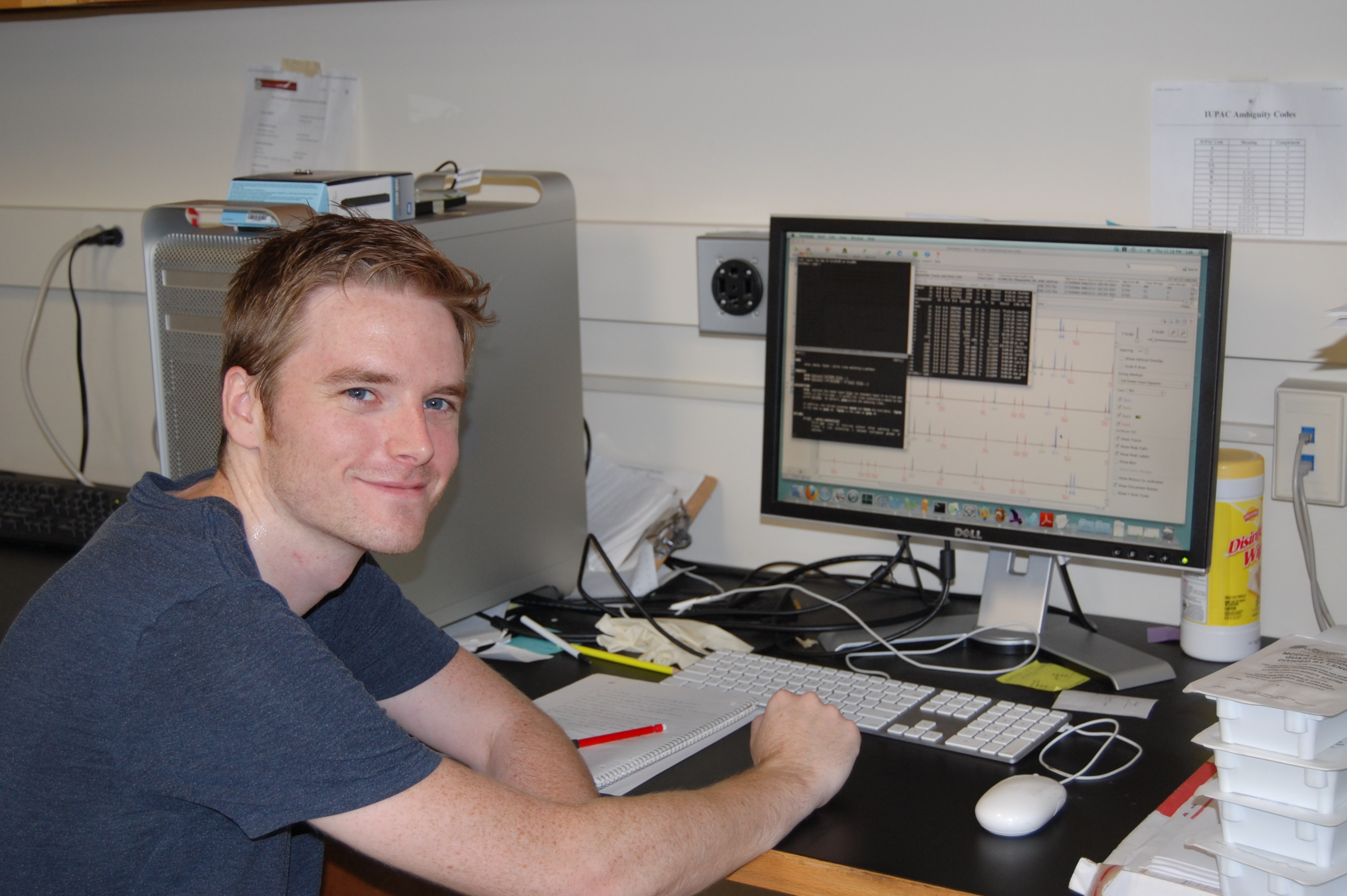 Michael Conry, working in the lab