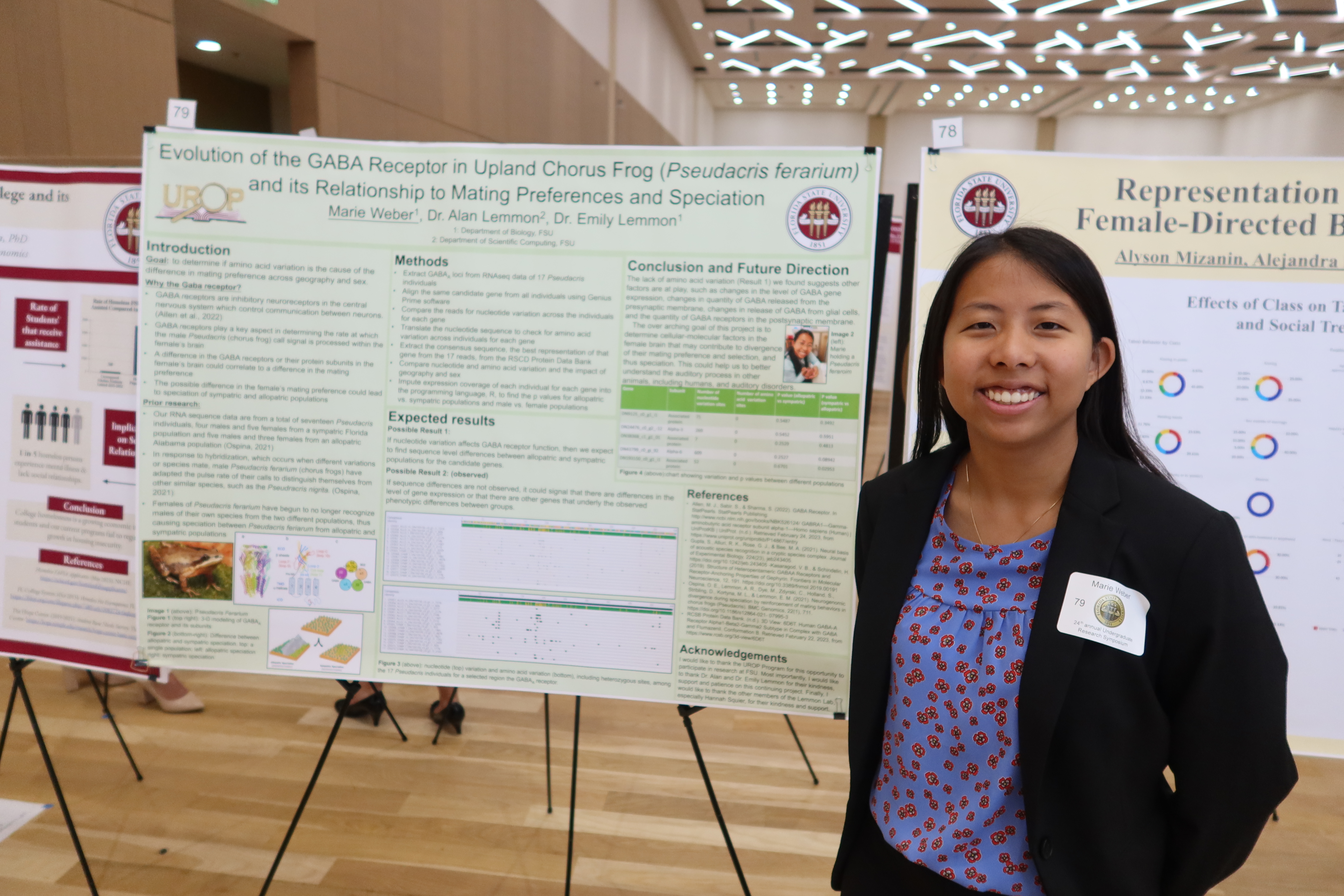 Marie Weber at the Undergraduate Research Symposium, April 2024