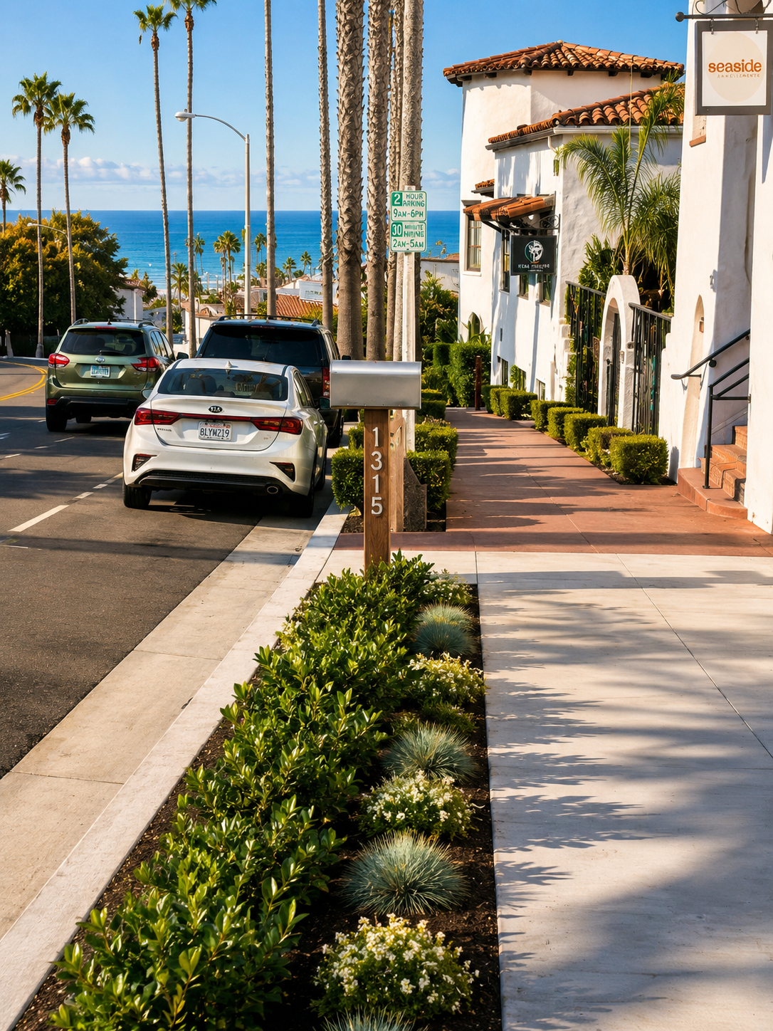 The 1315 N. El Camino Real mailbox at The Visionary — a world-famous San Clemente address in the heart of Los Molinos