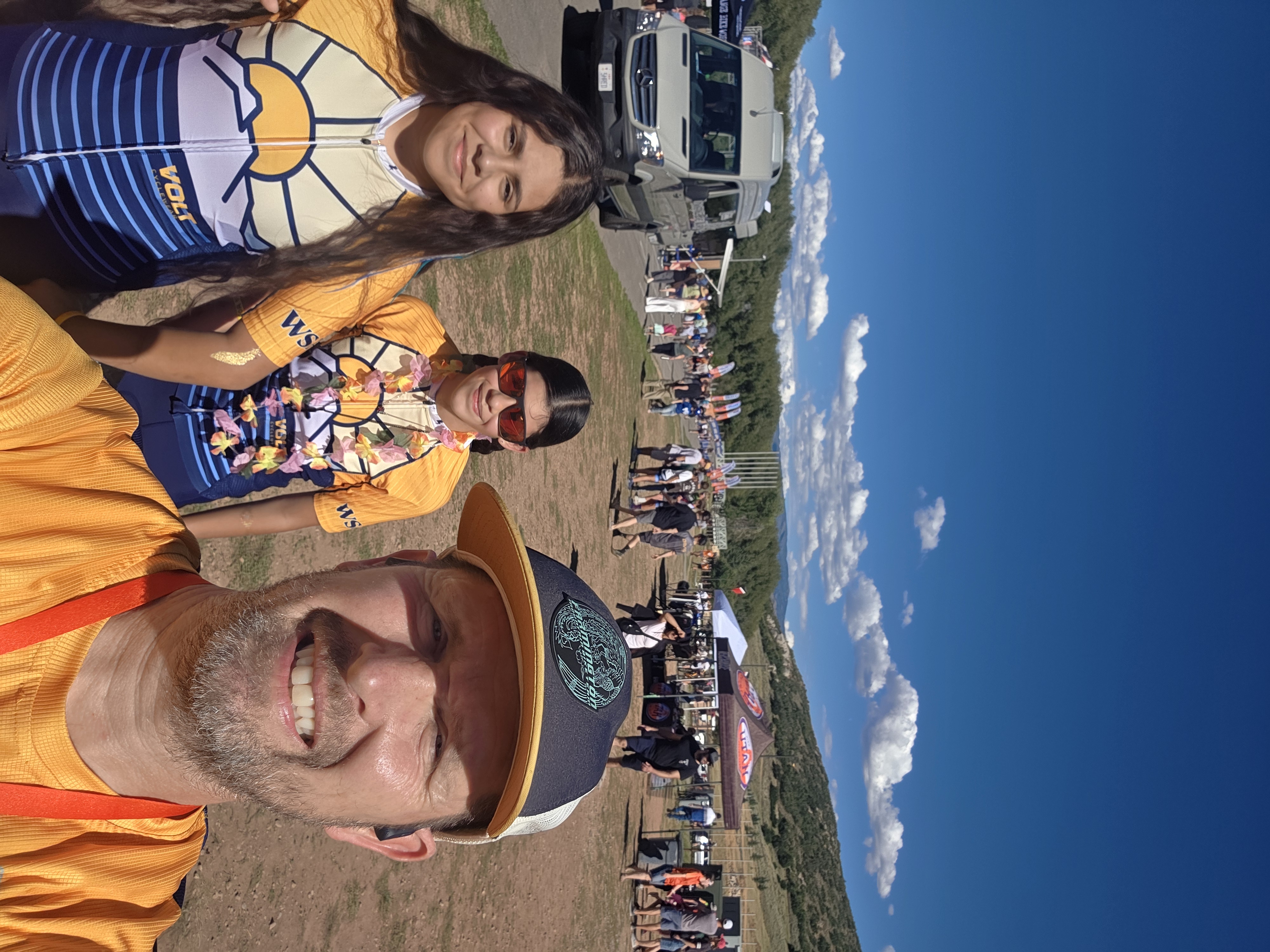 Selfie with a coach and two riders