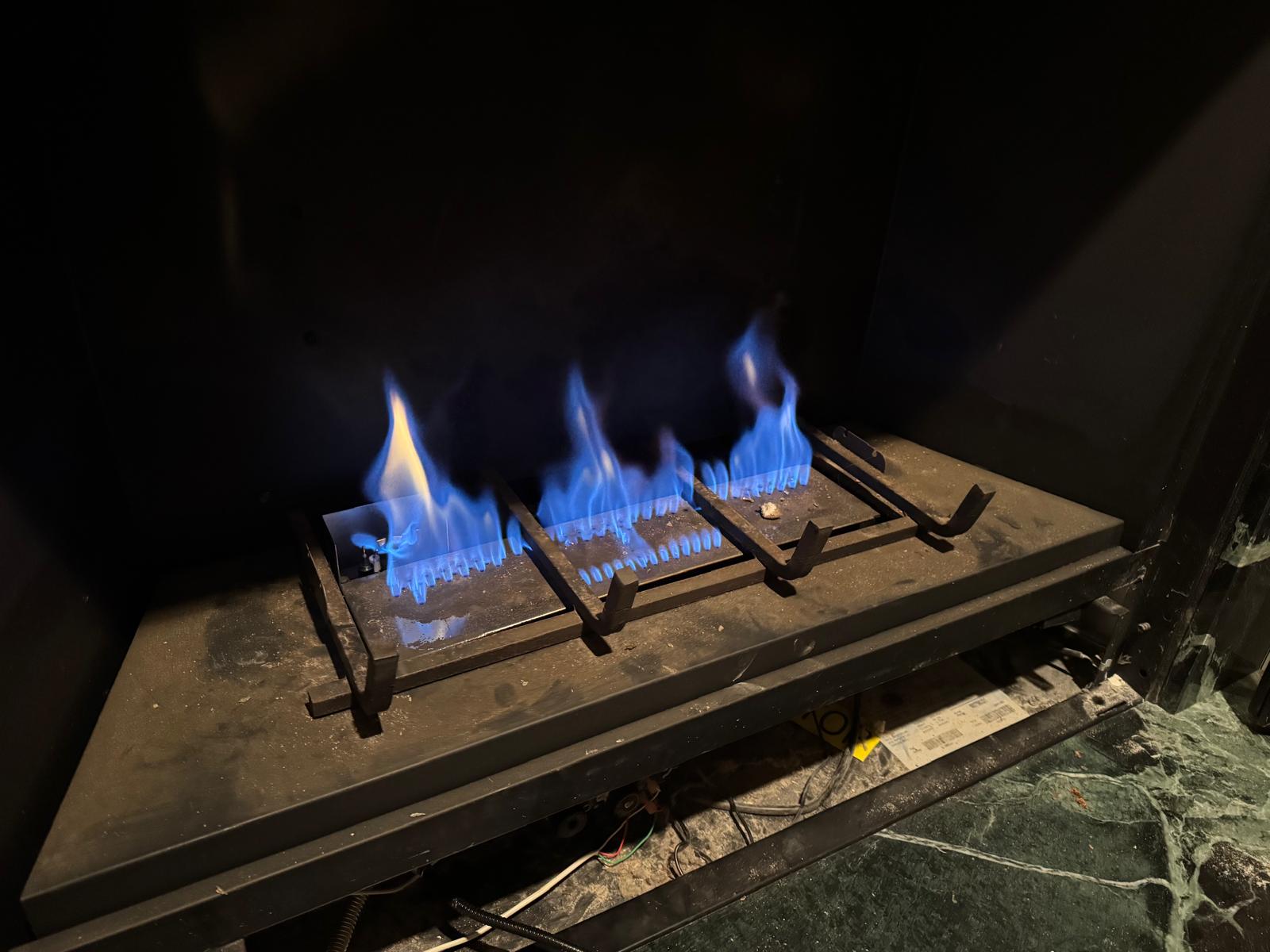 Real serviced gas fireplace in a Reston Virginia home
