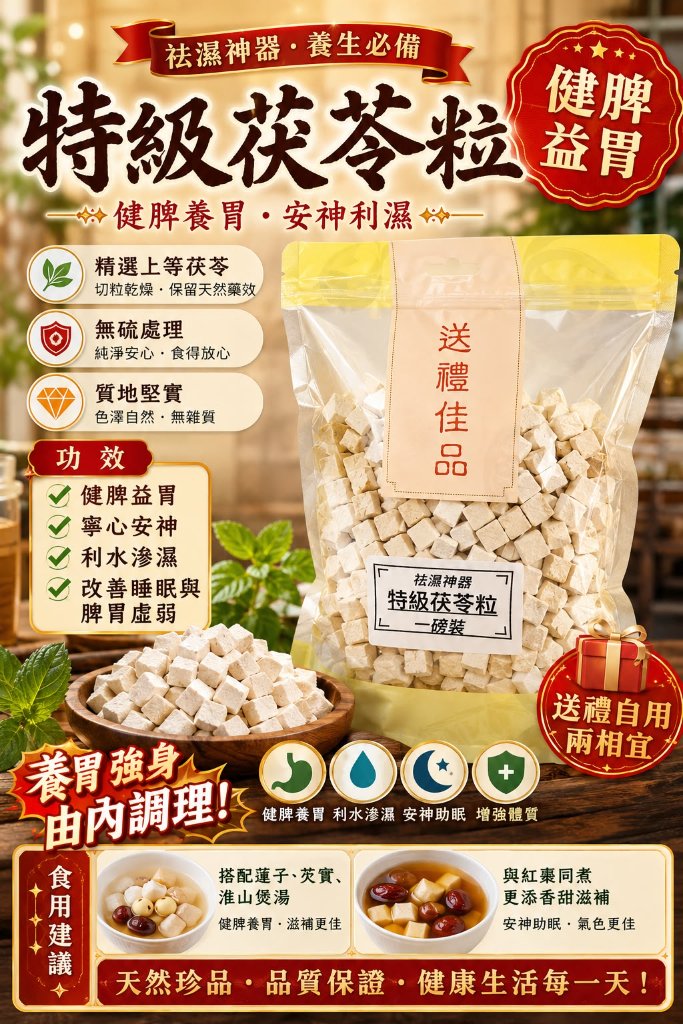 特級茯苓粒 (一磅)