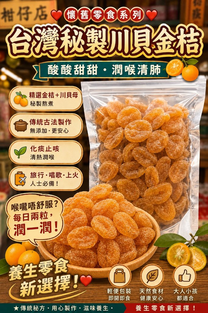 台灣秘製川貝金桔 (半磅)
