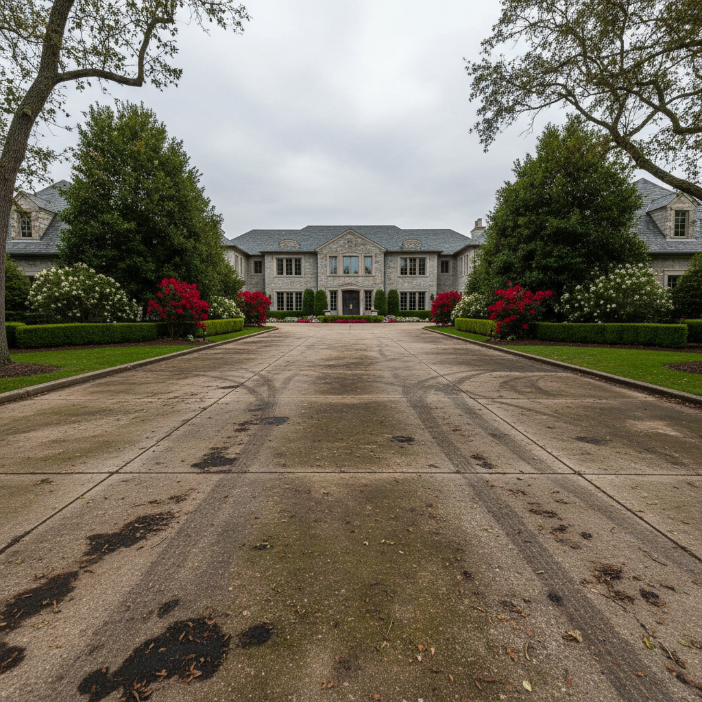 Driveway Power Washing before