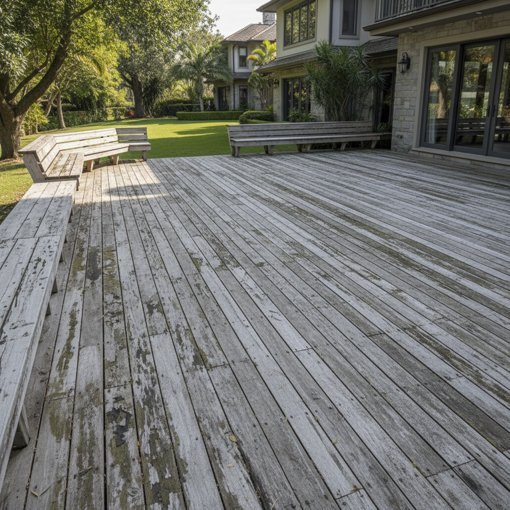 Wood & Paver Restoration before
