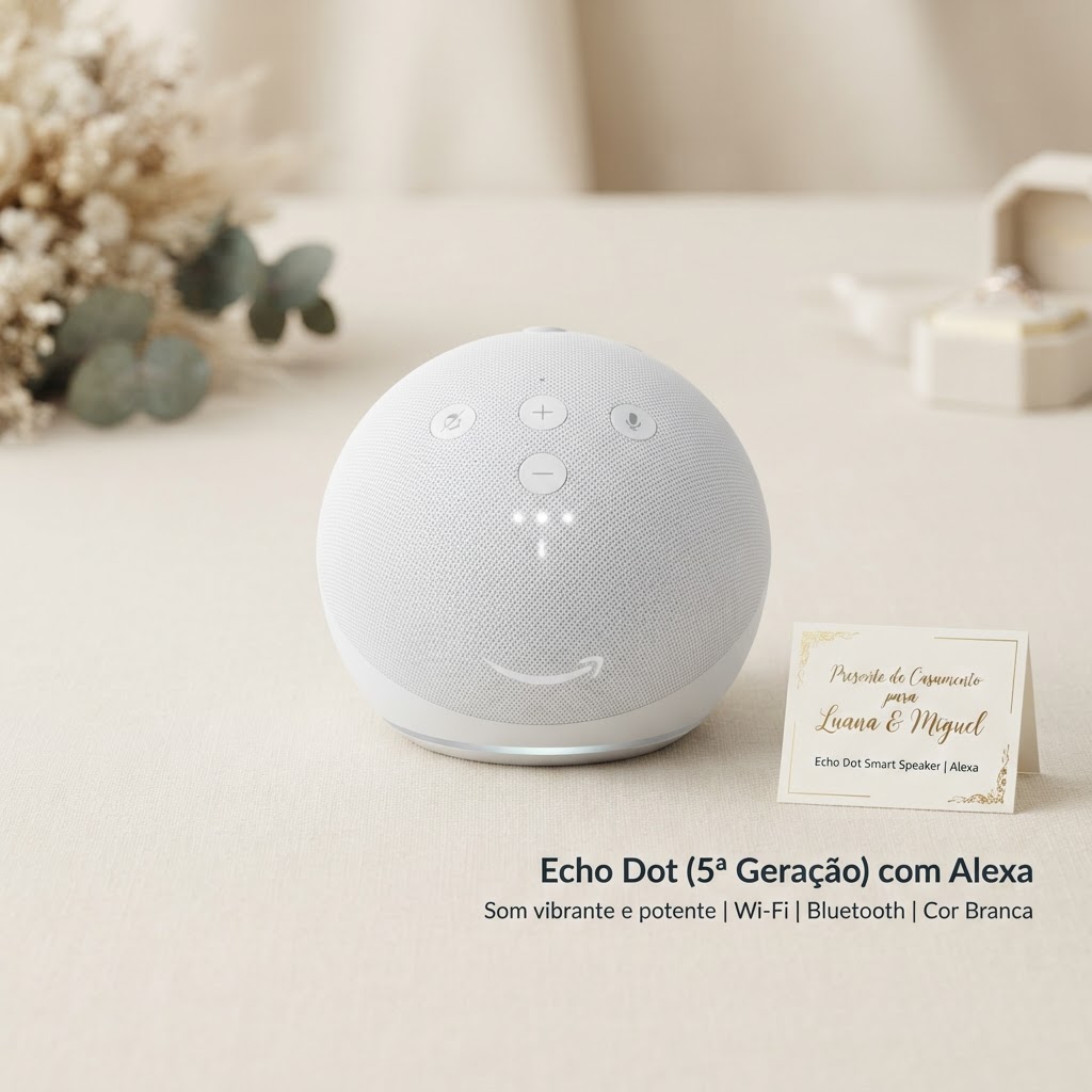 Echo Dot Smart Speaker com Alexa Som Vibrante e Potente Wi-Fi Bluetooth Cor Branca