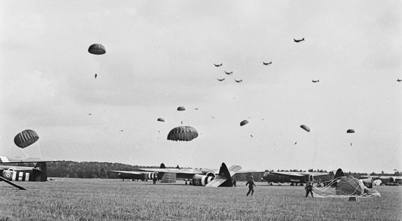 Paratroopers landing at Arnhem — Operation Market Garden