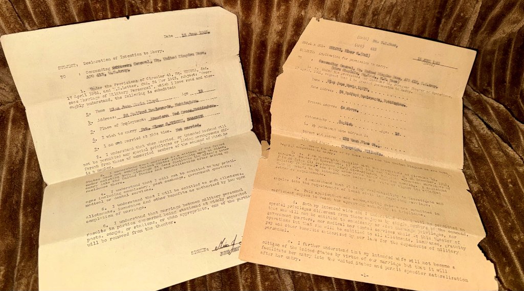 Request to marry — Declaration of Intention and Application for permission to marry