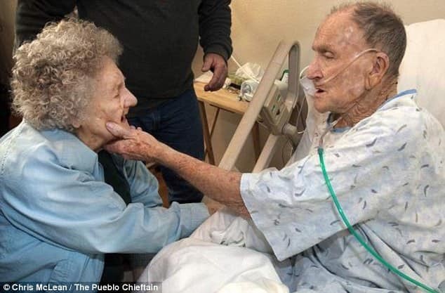 Elmer and June — one last time together in hospice