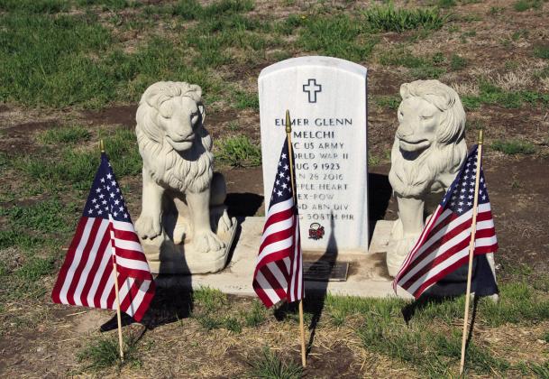 Elmer Glenn Melchi's grave marker — 82nd Airborne, Purple Heart, Ex-POW