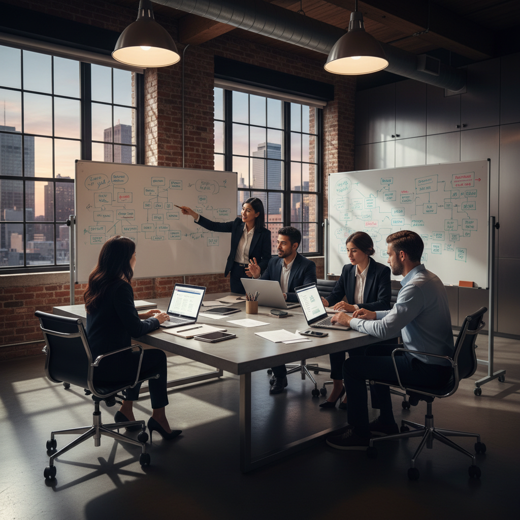 Entrepreneur in deep focus at their workspace