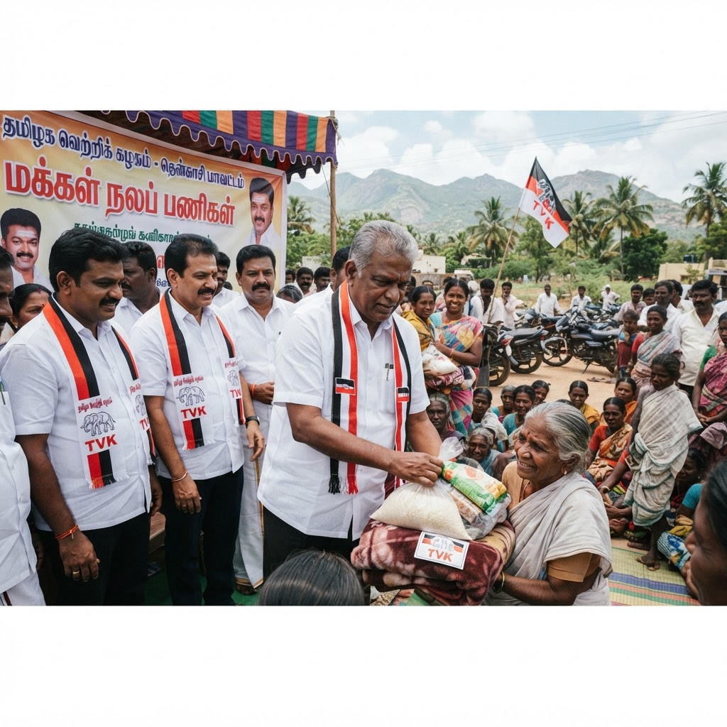 தென்காசி மாவட்டத்தில் தமிழக வெற்றிக் கழகத்தின் மக்கள் நலச் செயல்பாடுகள்