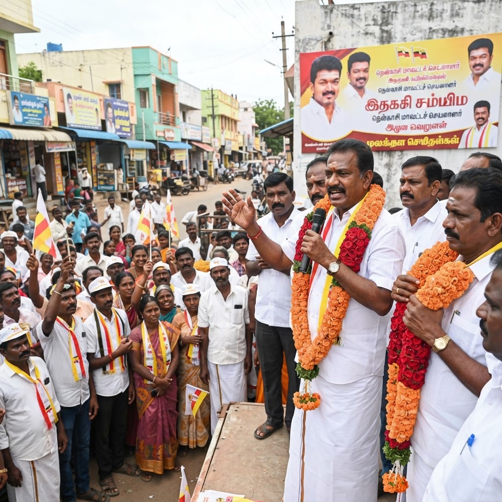 தவெக தென்காசி மாவட்ட பொறுப்பாளராக இசக்கி சுப்பையா நியமனம்