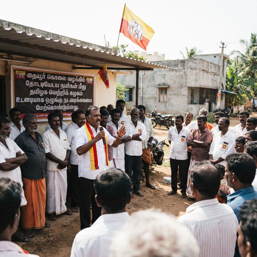 தையூர் கொலை வழக்கில் கைதானவர்கள் மீது தமிழக வெற்றிக் கழகம் அதிரடி நடவடிக்கை!