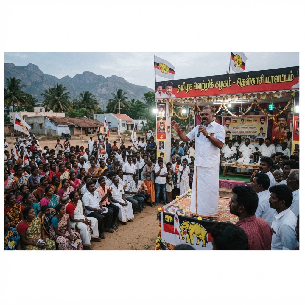 தென்காசி மாவட்டத்தில் தமிழக வெற்றிக் கழகத்தின் கொள்கை விளக்கப் பொதுக்கூட்டம்