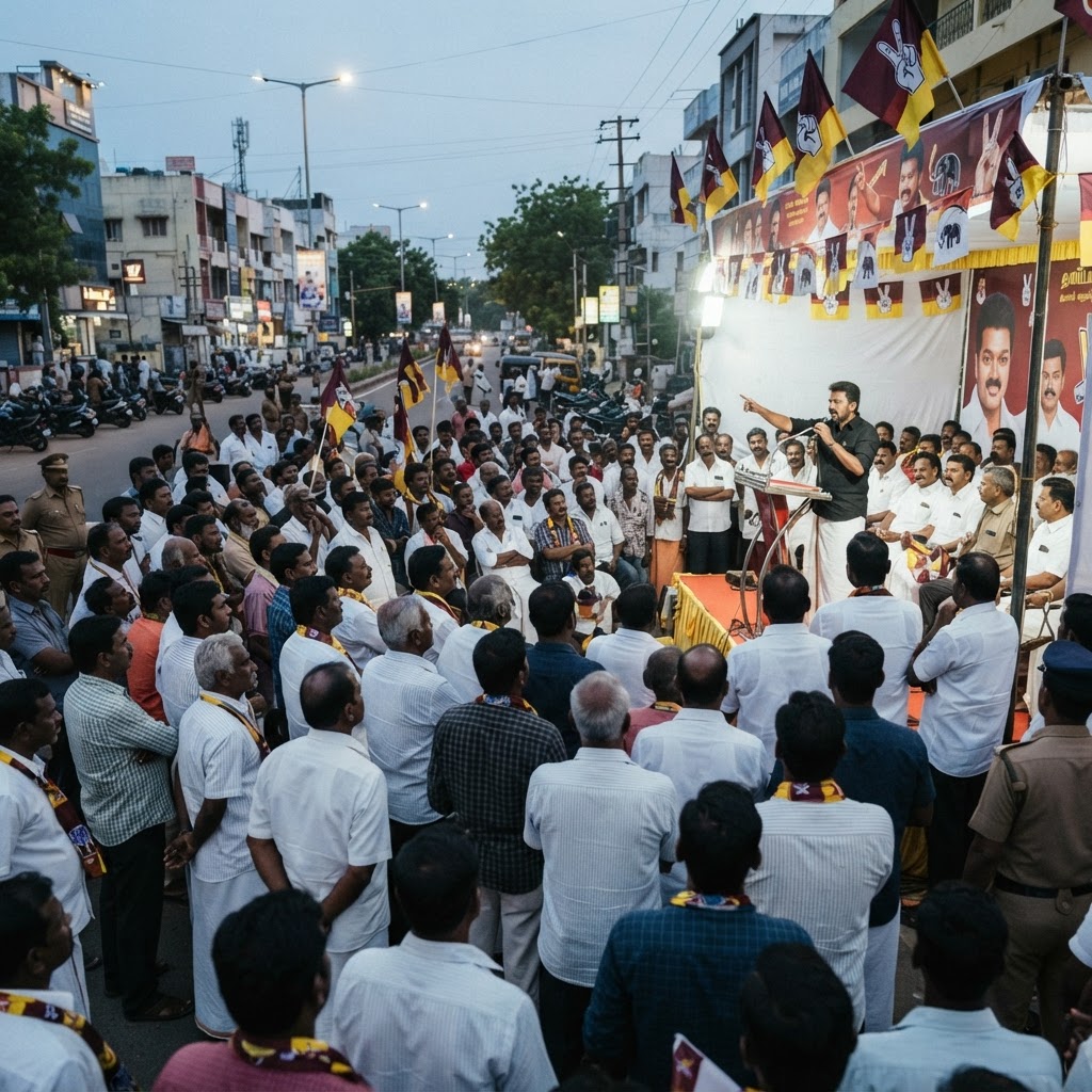 மதுரை வடக்கு தொகுதி: தவெக 100 நாள் சாதனை விளக்க பொதுக்கூட்டம்