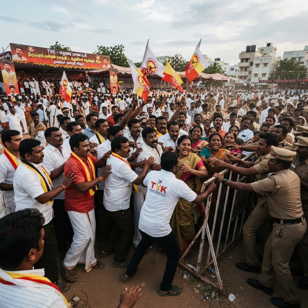 தவெக நலத்திட்ட விழாவில் தள்ளுமுள்ளு - மூதாட்டி மயங்கியதால் பரபரப்பு