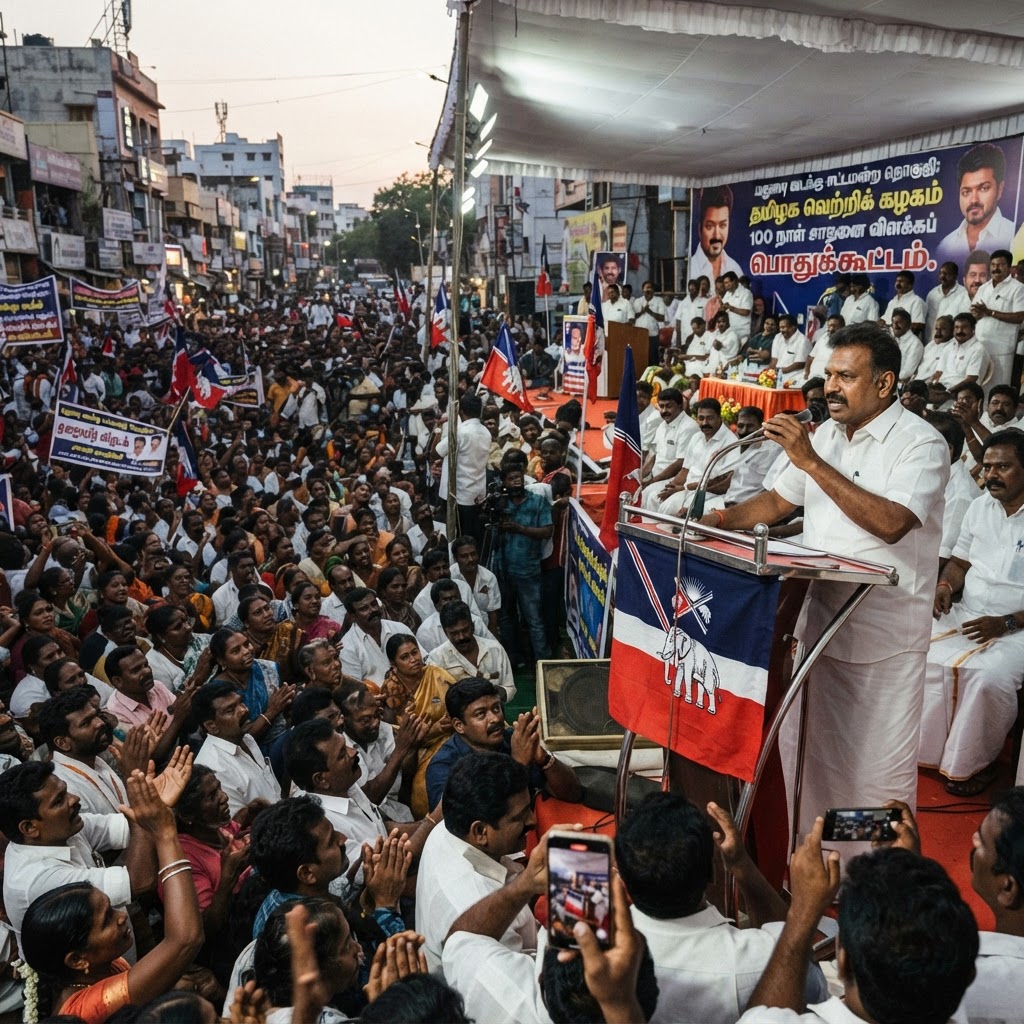 மதுரை வடக்கு தொகுதியில் த.வெ.க 100 நாள் சாதனை விளக்கப் பொதுக்கூட்டம்