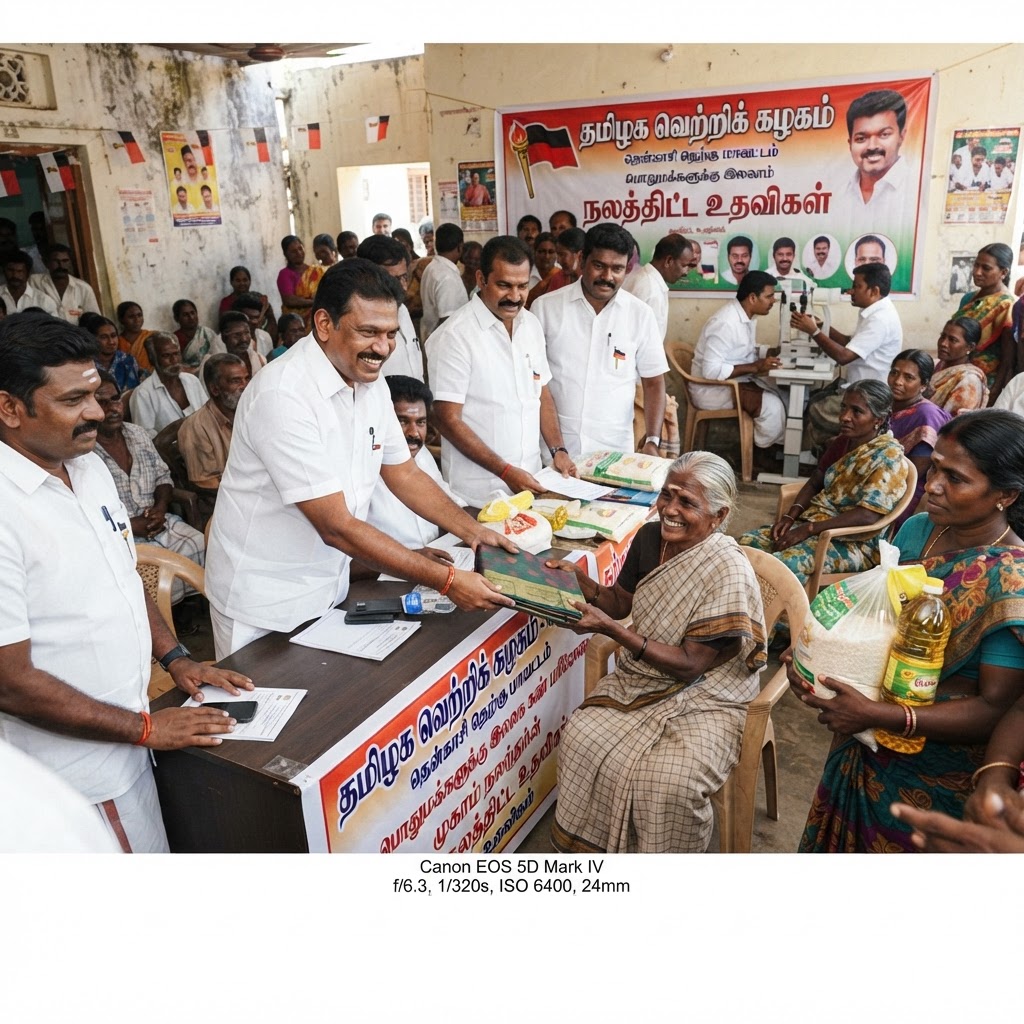 தமிழக வெற்றிக் கழகம் சார்பில் தென்காசி தெற்கு மாவட்டத்தில் நலத்திட்ட உதவிகள்