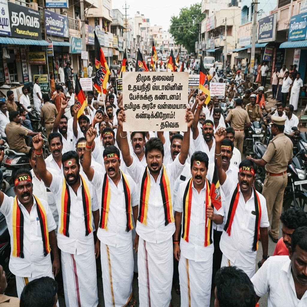 ராமநாதபுரத்தில் தவெகவினர் ஆர்ப்பாட்டம்