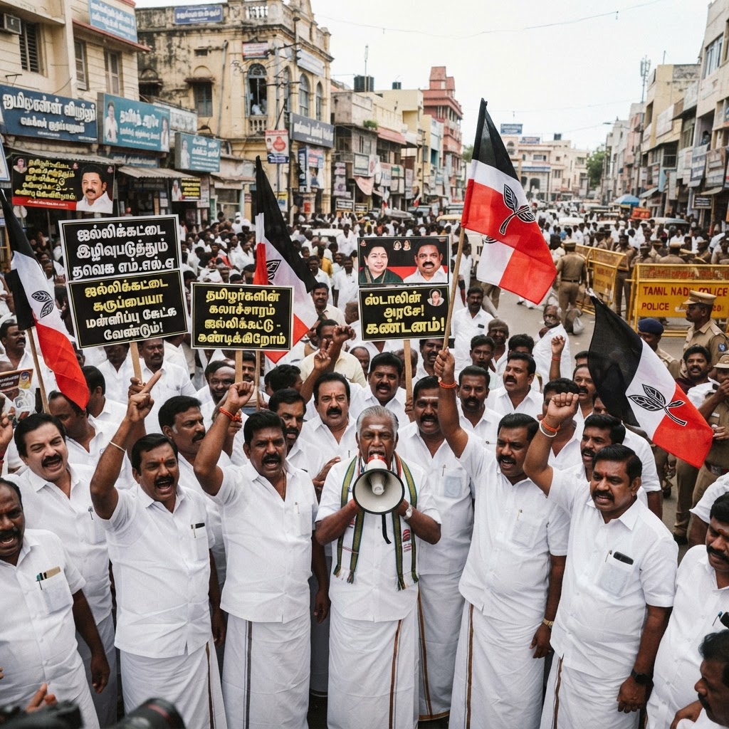 ஜல்லிக்கட்டு குறித்து தவெக எம்.எல்.ஏ கருப்பையாவின் பேச்சு - மதுரையில் அதிமுக கண்டன ஆர்ப்பாட்டம் அறிவிப்பு