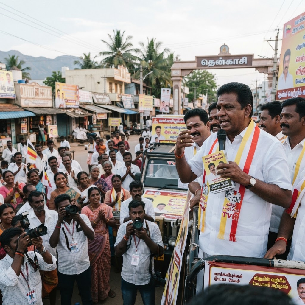 தென்காசி மாவட்ட தவெக நிர்வாகிகளின் தேர்தல் களப்பணி