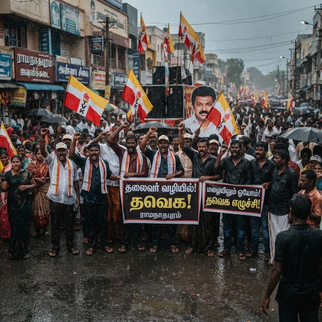 ராமநாதபுரத்தில் தவெக தொண்டர்களின் போராட்டம்