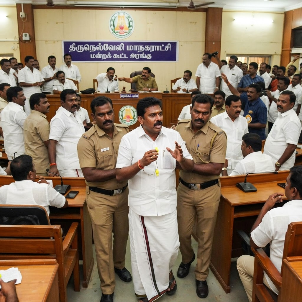 திருநெல்வேலி மாநகராட்சி மன்றத்தில் தவெக கவுன்சிலர் இடைநீக்கம்