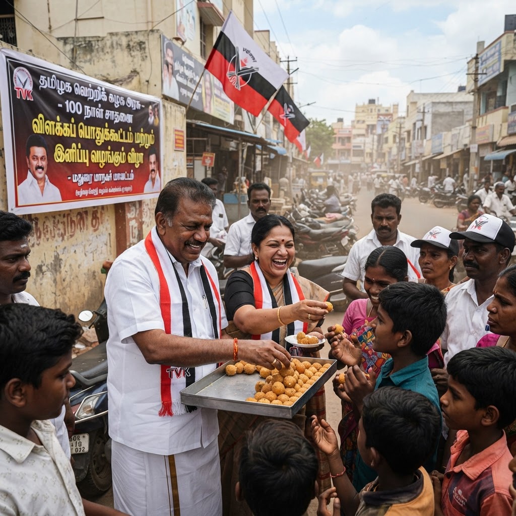 100 நாள் நிறைவு செய்த தமிழக வெற்றிக் கழக அரசு: மதுரையில் தொண்டர்கள் உற்சாக கொண்டாட்டம்