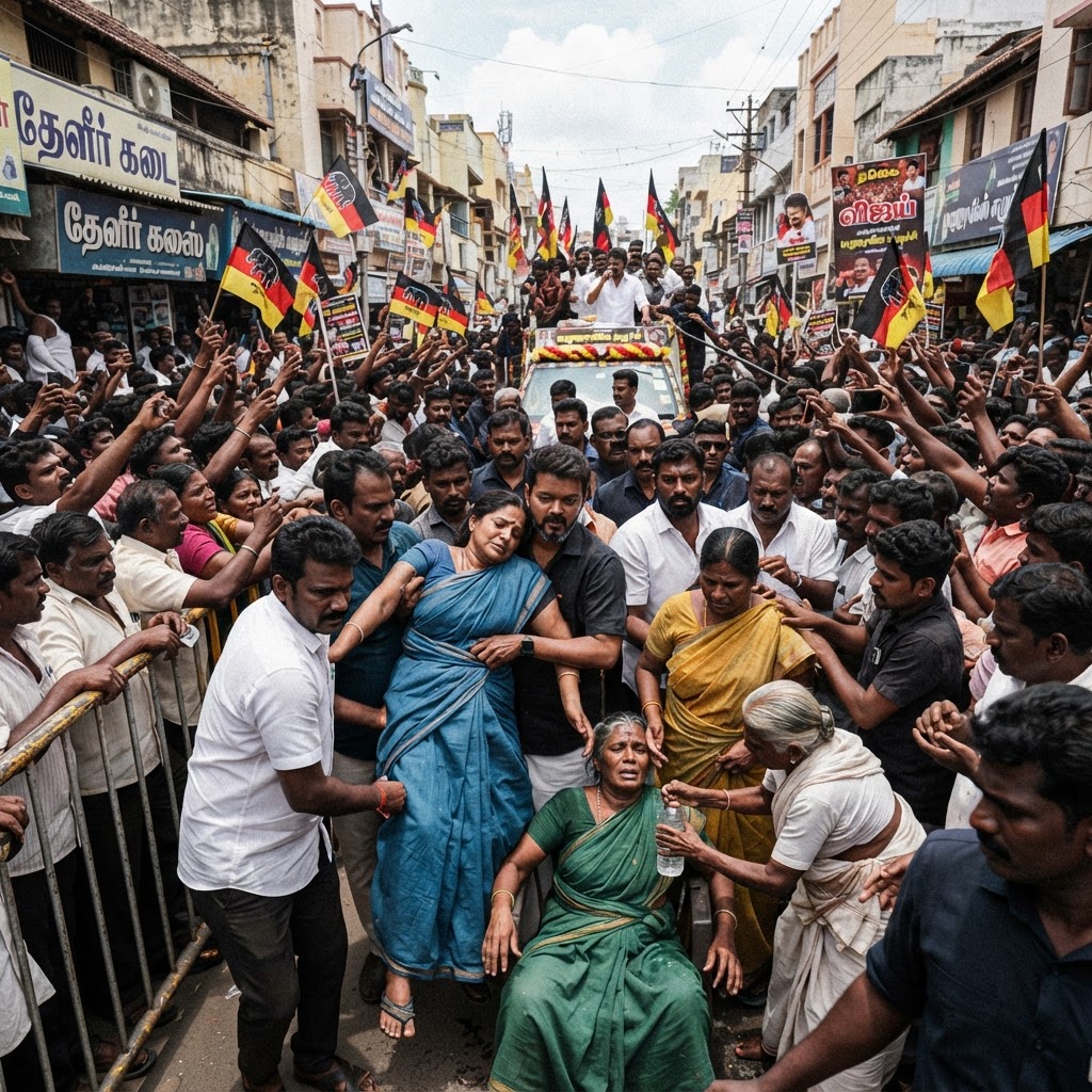 மதுரையில் விஜய் பங்கேற்ற சாலைப் பேரணி: கூட்ட நெரிசலில் சிக்கி பெண்கள் மயக்கம்