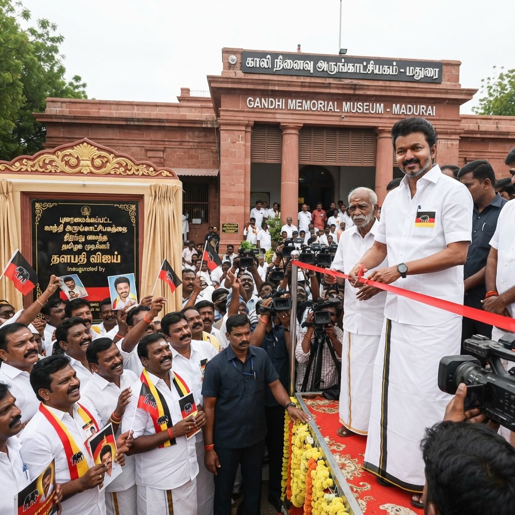 புனரமைக்கப்பட்ட காந்தி அருங்காட்சியகம்! முதல்வர் விஜய் திறந்துவைத்தார்!