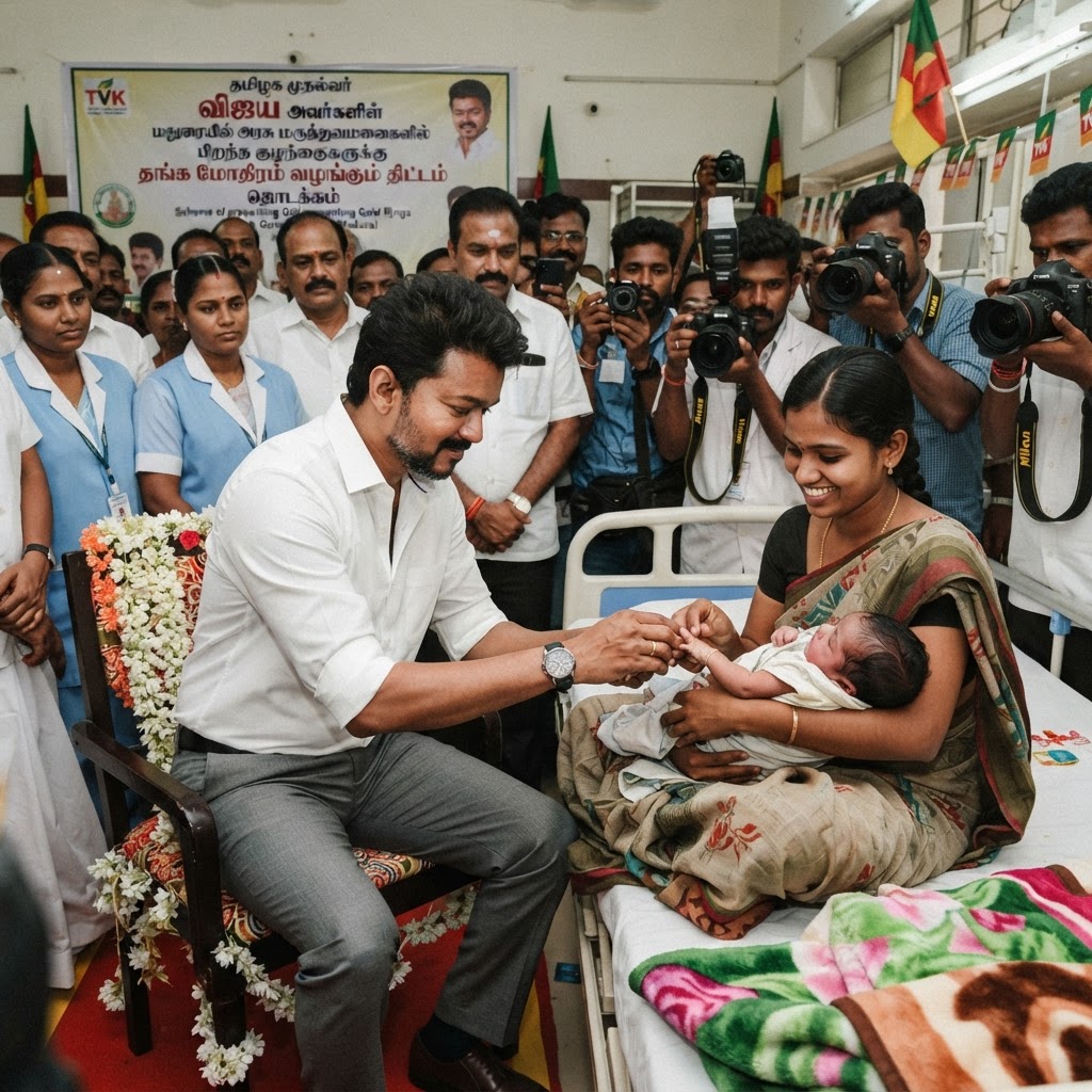 தமிழக முதல்வர் விஜய் மதுரையில் 'தாய்மாமன் தங்க மோதிரம்' திட்டத்தை தொடங்கி வைத்தார்