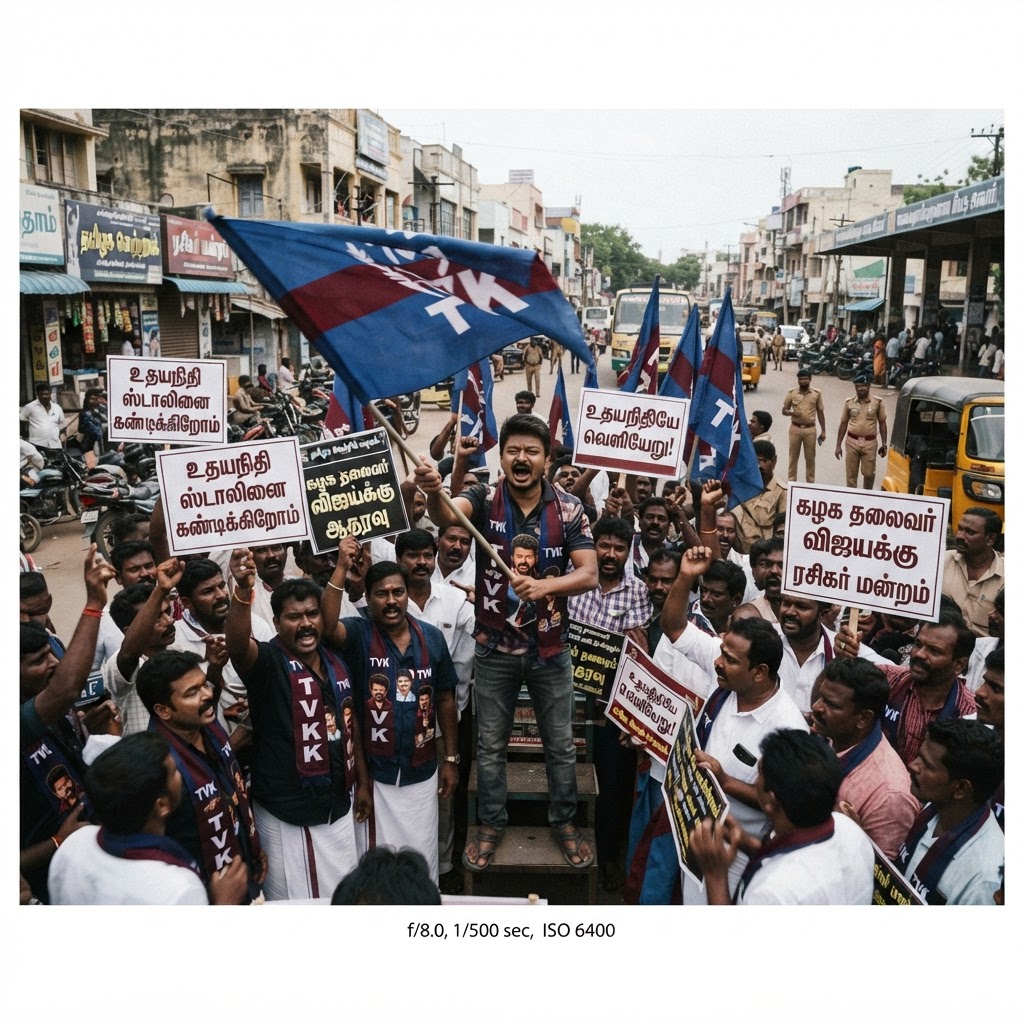 உதயநிதி ஸ்டாலினின் அவதூறு பேச்சுக்கு எதிர்ப்பு - ராமநாதபுரத்தில் தவெகவினர் போராட்டம்
