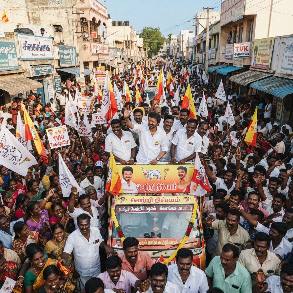 சிவகங்கை மாவட்டத்தில் தமிழக வெற்றிக் கழகத்தின் செயல்பாடுகள் மற்றும் தளபதி விஜய்யின் வருகை